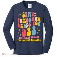 Mental Health Awareness Stay Tomorrow Needs You 988 Kids Long Sleeve Shirt thumb 0