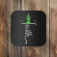 MEntal Health Awareness Green Ribbon Coaster thumb 0