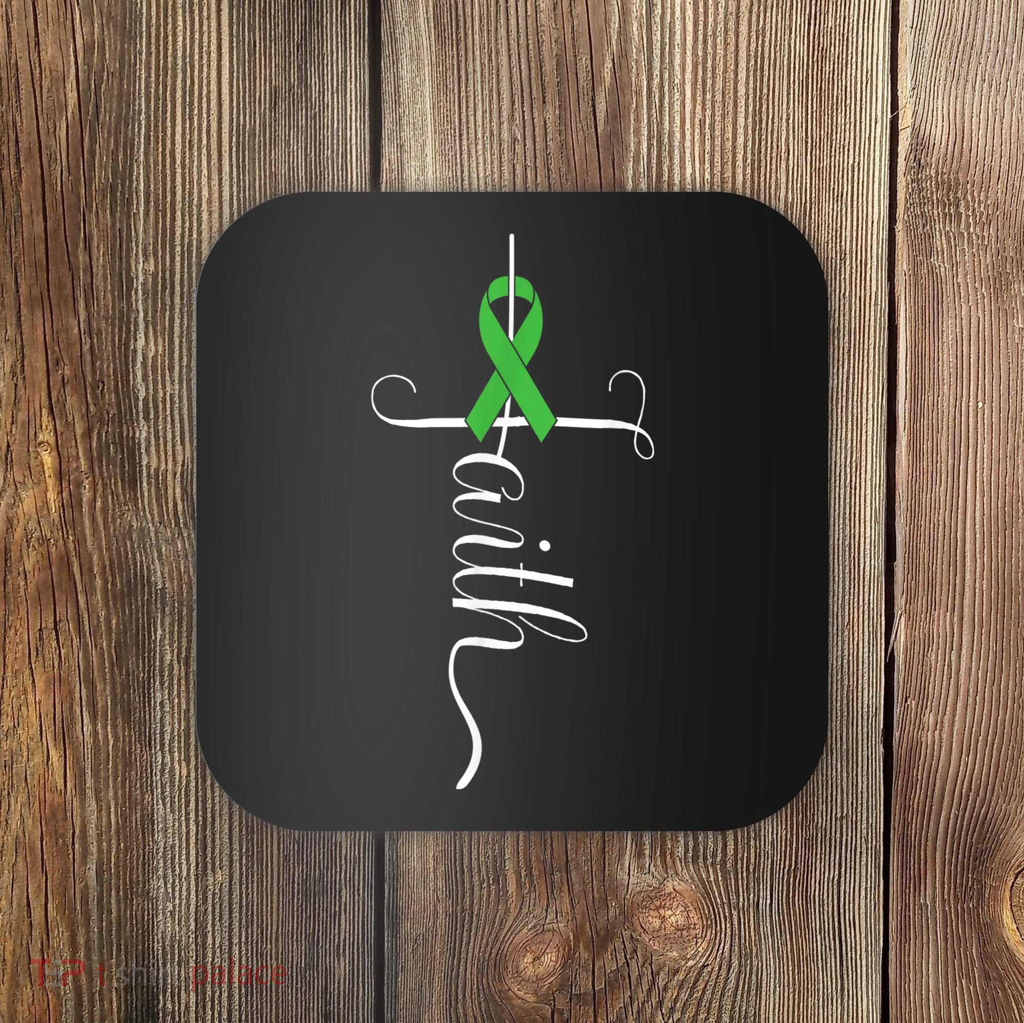 MEntal Health Awareness Green Ribbon Coaster