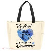 My Heart Belong To A Drummer Tote Bag thumb 0