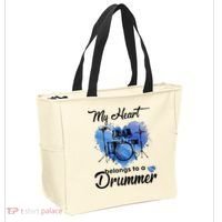 My Heart Belong To A Drummer Tote Bag thumb 2