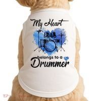 My Heart Belong To A Drummer Doggie Tank thumb 0