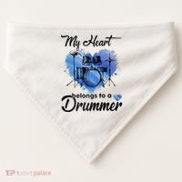My Heart Belong To A Drummer USA-Made Doggie Bandana thumb 0