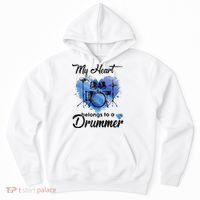 My Heart Belong To A Drummer Hoodie thumb 0