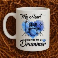 My Heart Belong To A Drummer Coffee Mug thumb 2