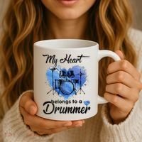 My Heart Belong To A Drummer Coffee Mug thumb 3