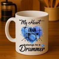 My Heart Belong To A Drummer Coffee Mug thumb 4