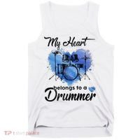 My Heart Belong To A Drummer Tank Top thumb 0