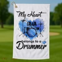 My Heart Belong To A Drummer Golf Towel thumb 1