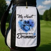 My Heart Belong To A Drummer Golf Towel thumb 2
