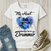 My Heart Belong To A Drummer Women's T-Shirt thumb 3