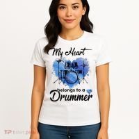 My Heart Belong To A Drummer Women's T-Shirt thumb 4