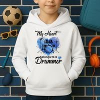 My Heart Belong To A Drummer Kids Hoodie thumb 2