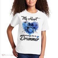 My Heart Belong To A Drummer Kids T-Shirt thumb 2