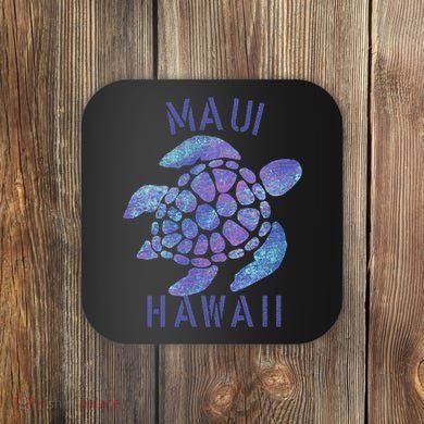 Maui Hawaii Beach Design / Tribal Turtle Gift Coaster