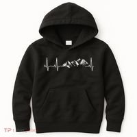 Mountain Heartbeat Best Mountain Climbing Hiking Kids Hoodie thumb 0