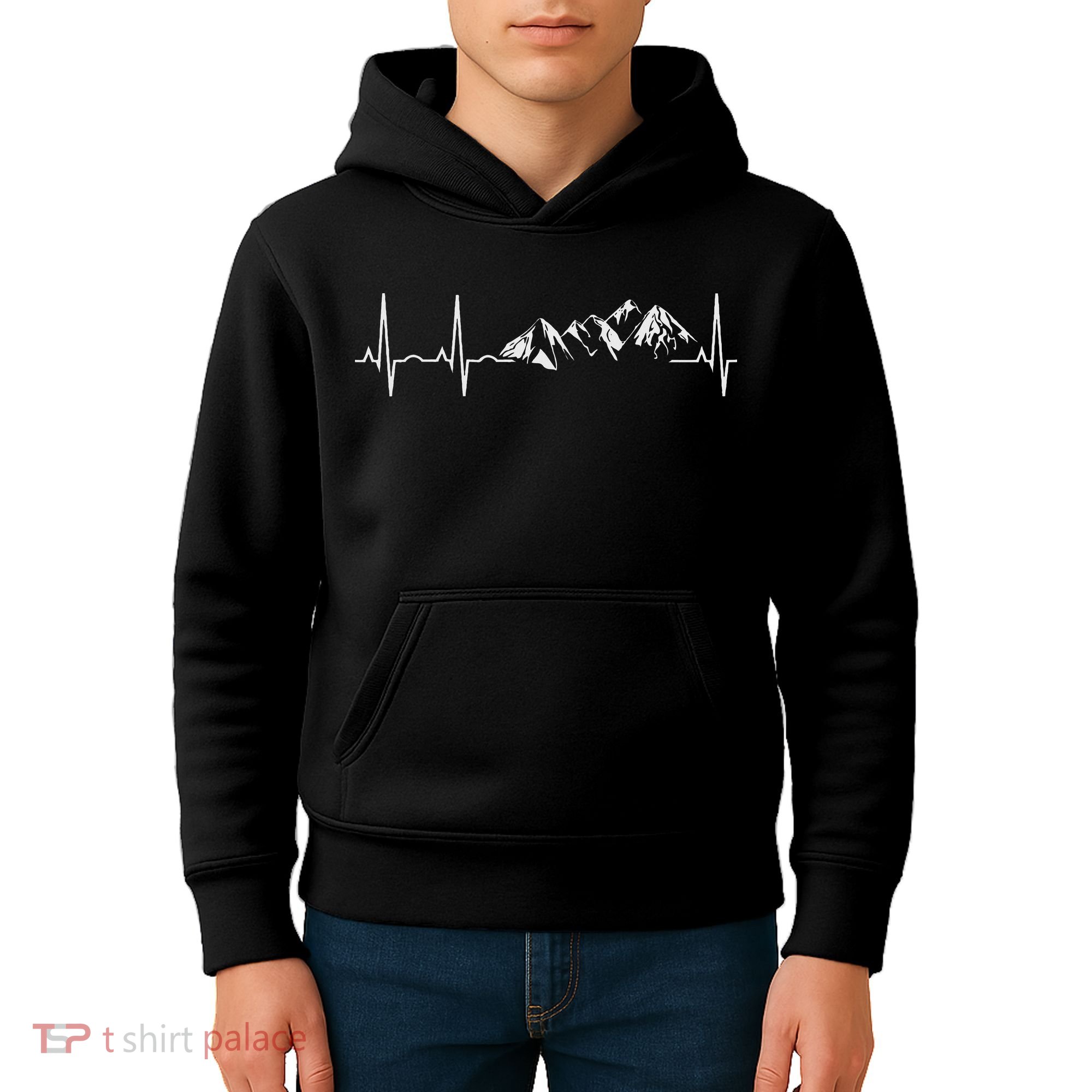 Mountain Heartbeat Best Mountain Climbing Hiking Kids Hoodie