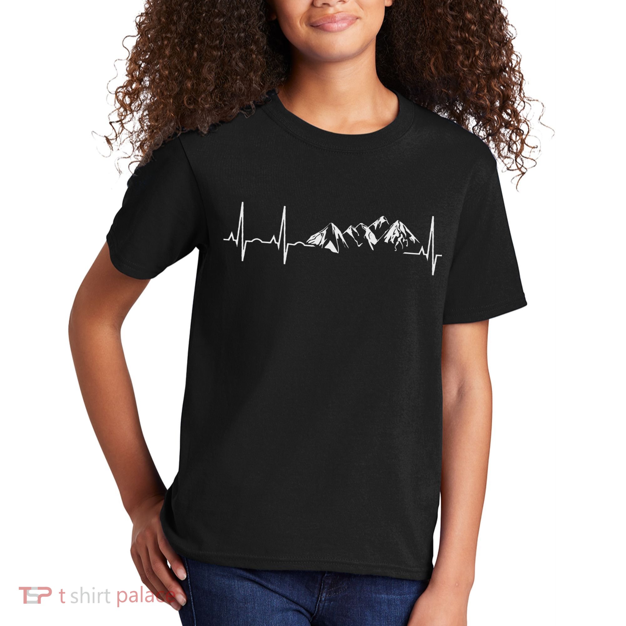 Mountain Heartbeat Best Mountain Climbing Hiking Kids T-Shirt