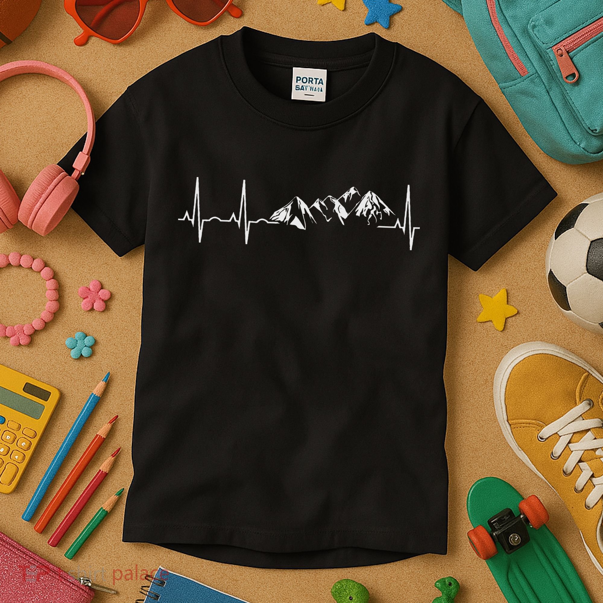 Mountain Heartbeat Best Mountain Climbing Hiking Kids T-Shirt