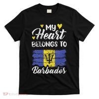 My Heart Belongs To Barbados Bajan Barbadian Flag Grunge T-Shirt thumb 0