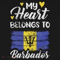 My Heart Belongs To Barbados Bajan Barbadian Flag Grunge T-Shirt thumb 7