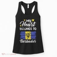 My Heart Belongs To Barbados Bajan Barbadian Flag Grunge Women's Tank Top thumb 0