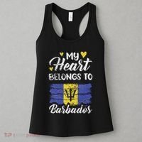 My Heart Belongs To Barbados Bajan Barbadian Flag Grunge Women's Tank Top thumb 3