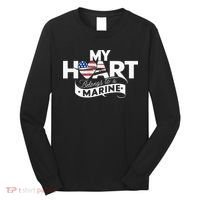 My Heart Belongs To A Marine Long Sleeve Shirt thumb 0