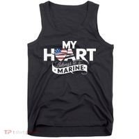 My Heart Belongs To A Marine Tank Top thumb 0