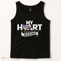 My Heart Belongs To A Marine Tank Top thumb 2