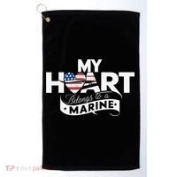 My Heart Belongs To A Marine Golf Towel thumb 0