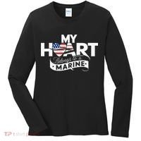 My Heart Belongs To A Marine Women's Long Sleeve Shirt thumb 0