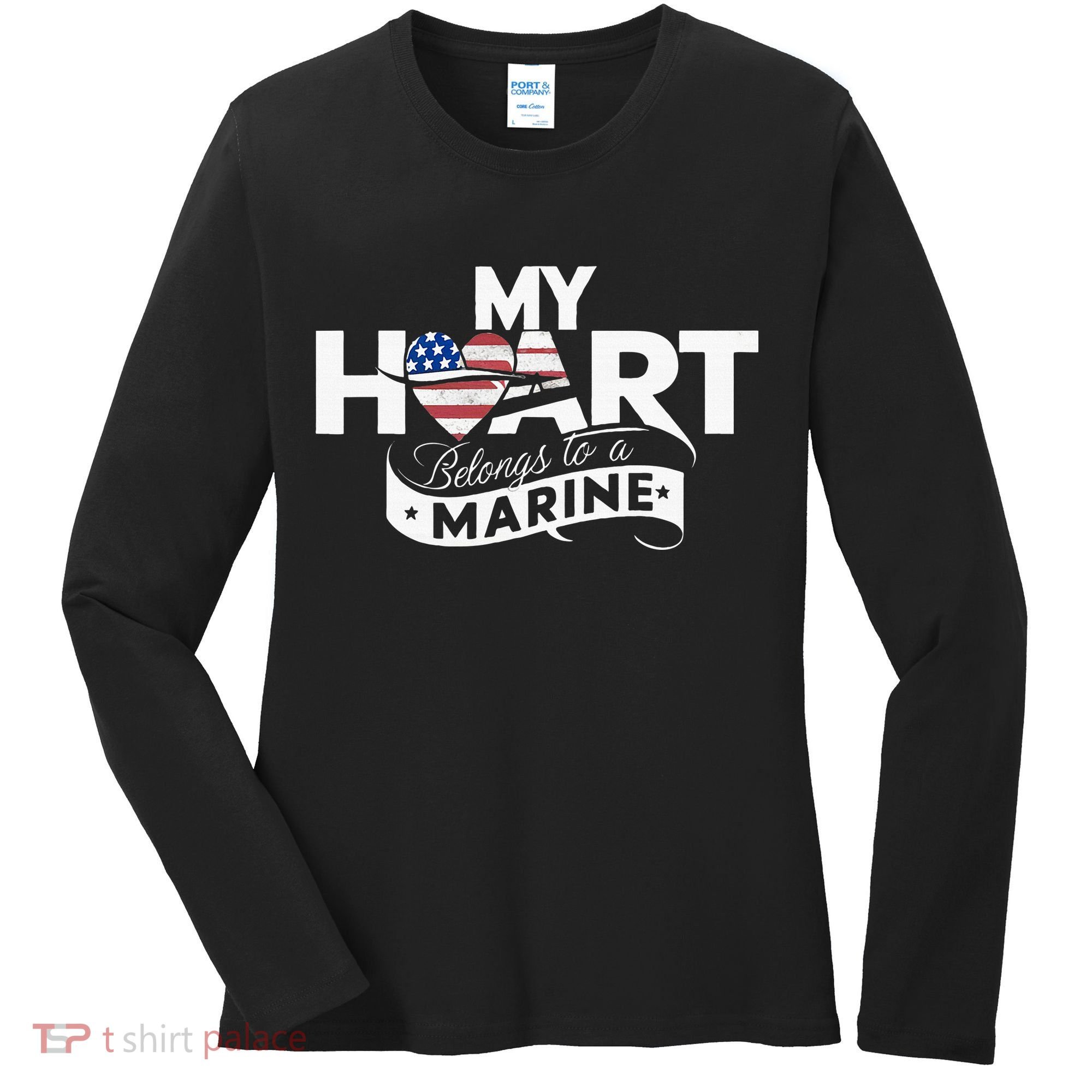 My Heart Belongs To A Marine Women's Long Sleeve Shirt