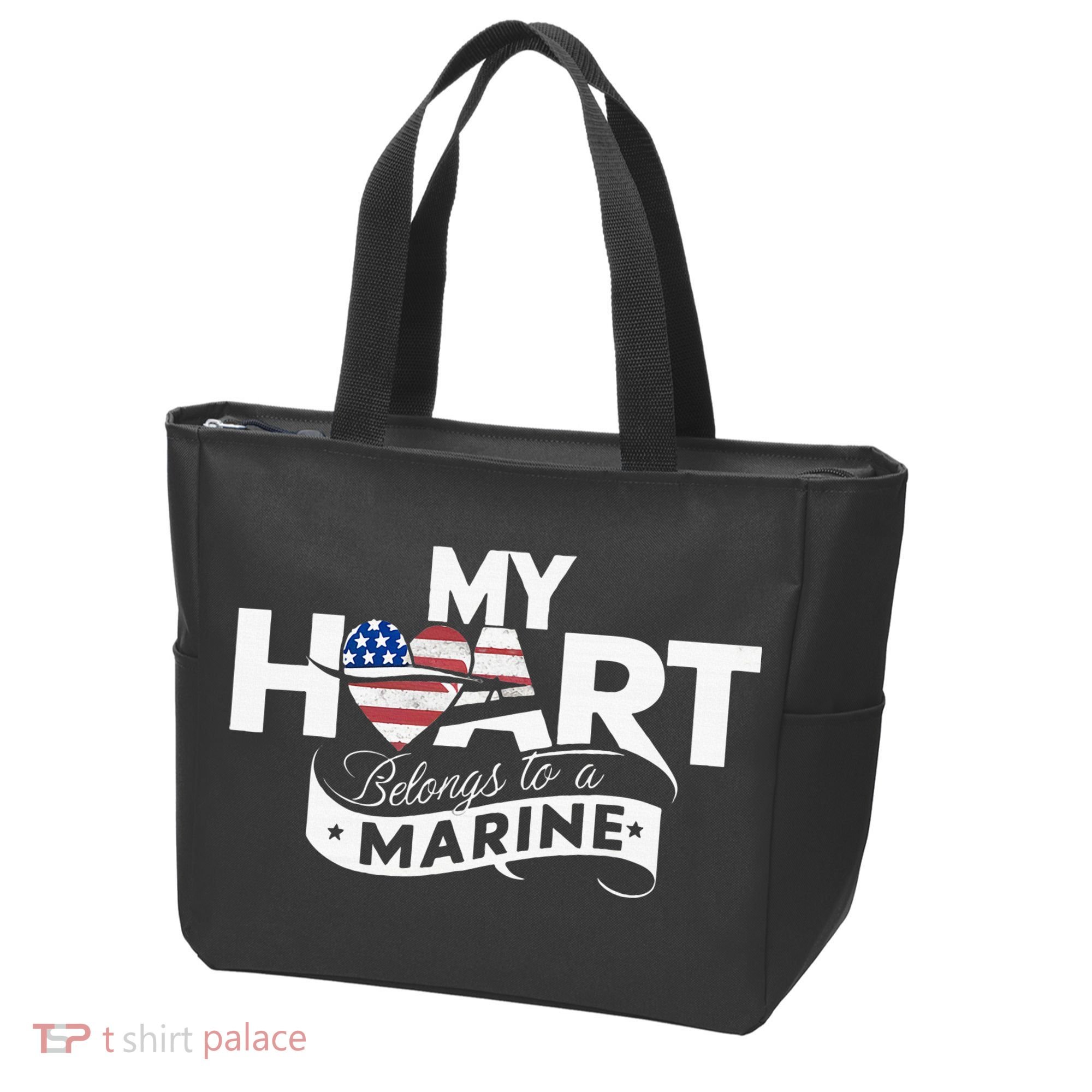 My Heart Belongs To A Marine Tote Bag