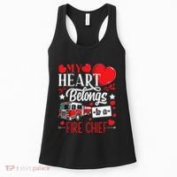 My Heart Belongs To A Fire Chief Awesome Valentine's Day Women's Tank Top thumb 0
