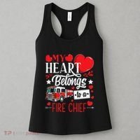 My Heart Belongs To A Fire Chief Awesome Valentine's Day Women's Tank Top thumb 3
