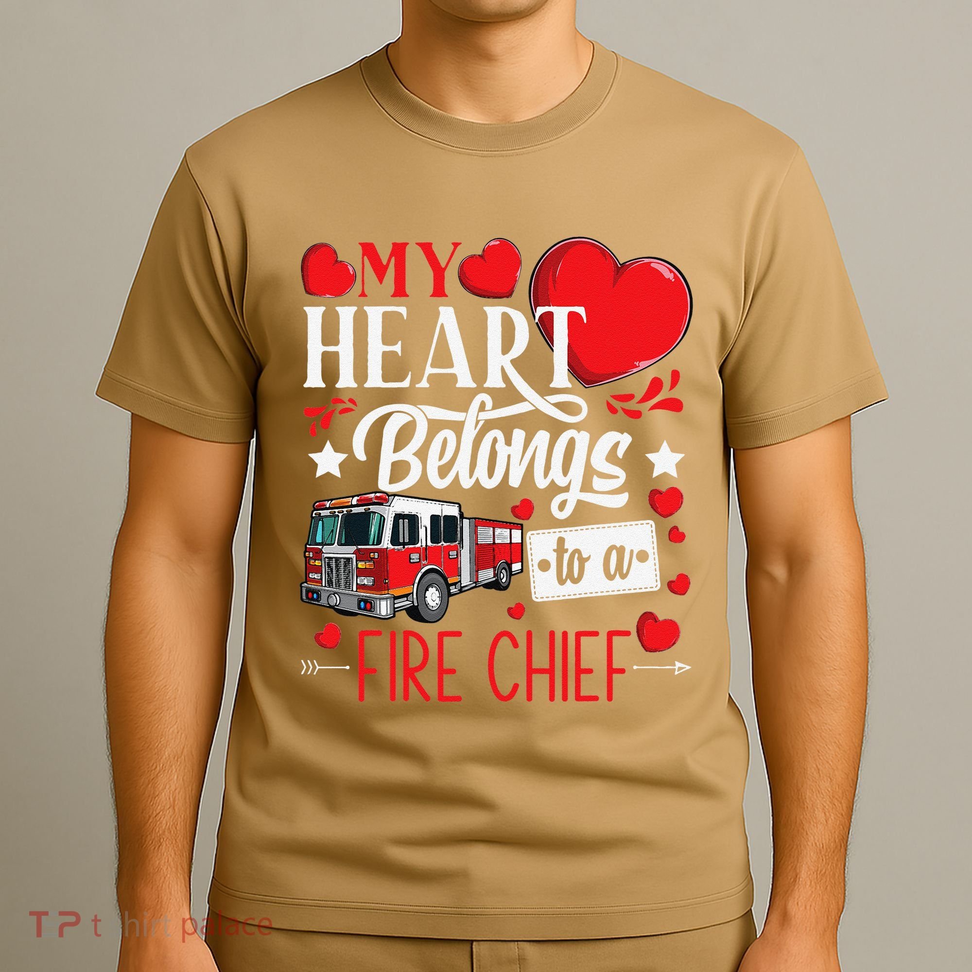 My Heart Belongs To A Fire Chief Awesome Valentine's Day T-Shirt