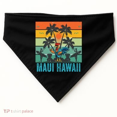 Maui Hawaii Beach Coconut Rooster USA-Made Doggie Bandana