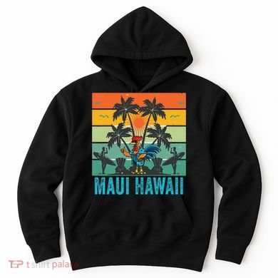 Maui Hawaii Beach Coconut Rooster Hoodie