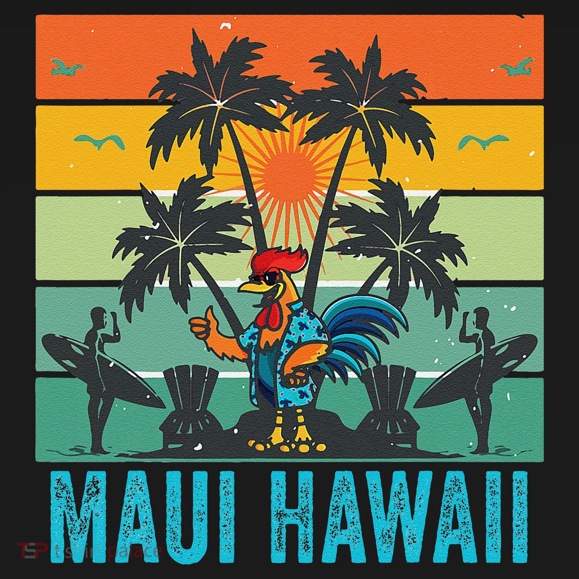 Maui Hawaii Beach Coconut Rooster Sweatshirt