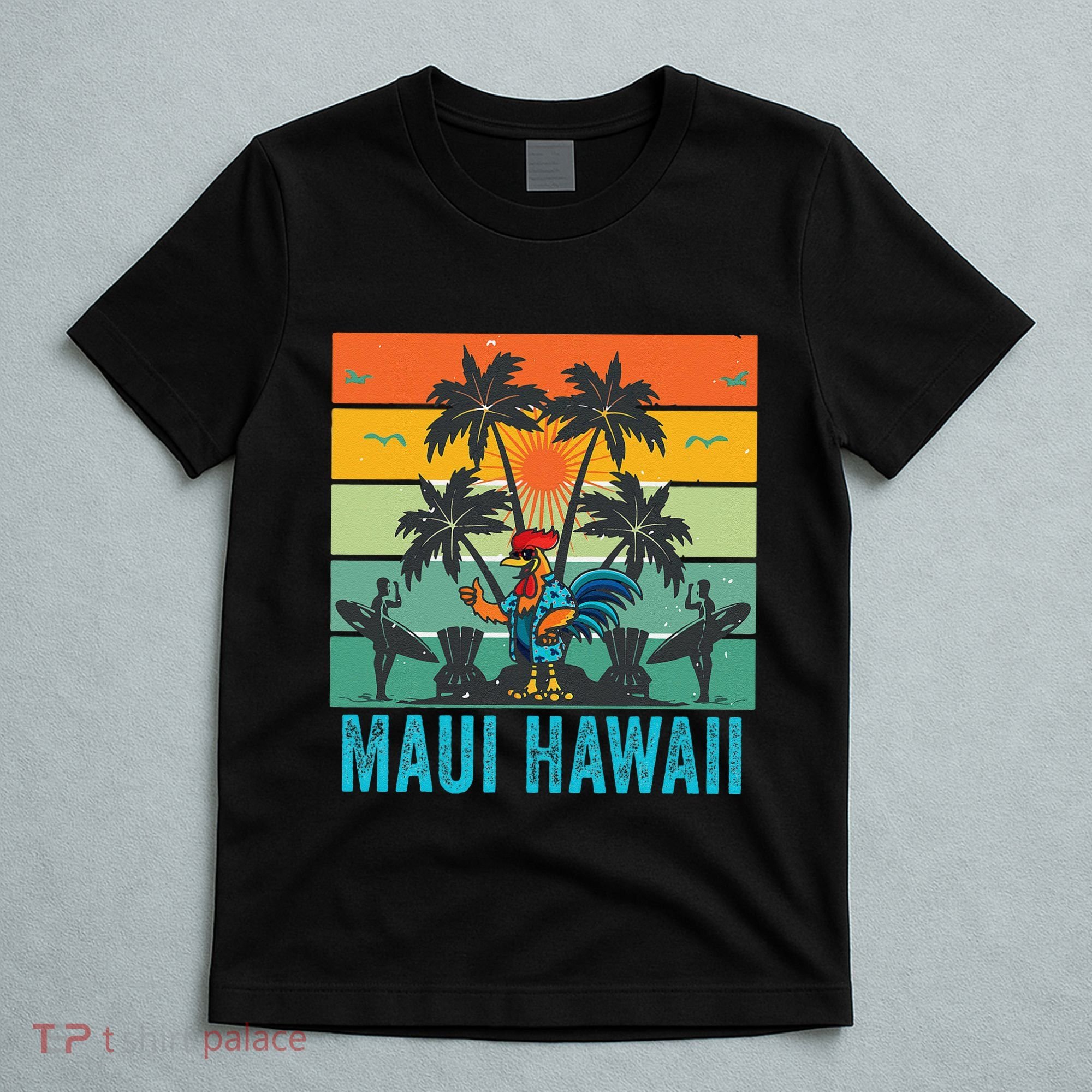 Maui Hawaii Beach Coconut Rooster T-Shirt