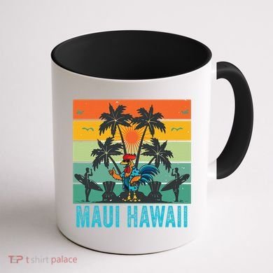 Maui Hawaii Beach Coconut Rooster Coffee Mug back