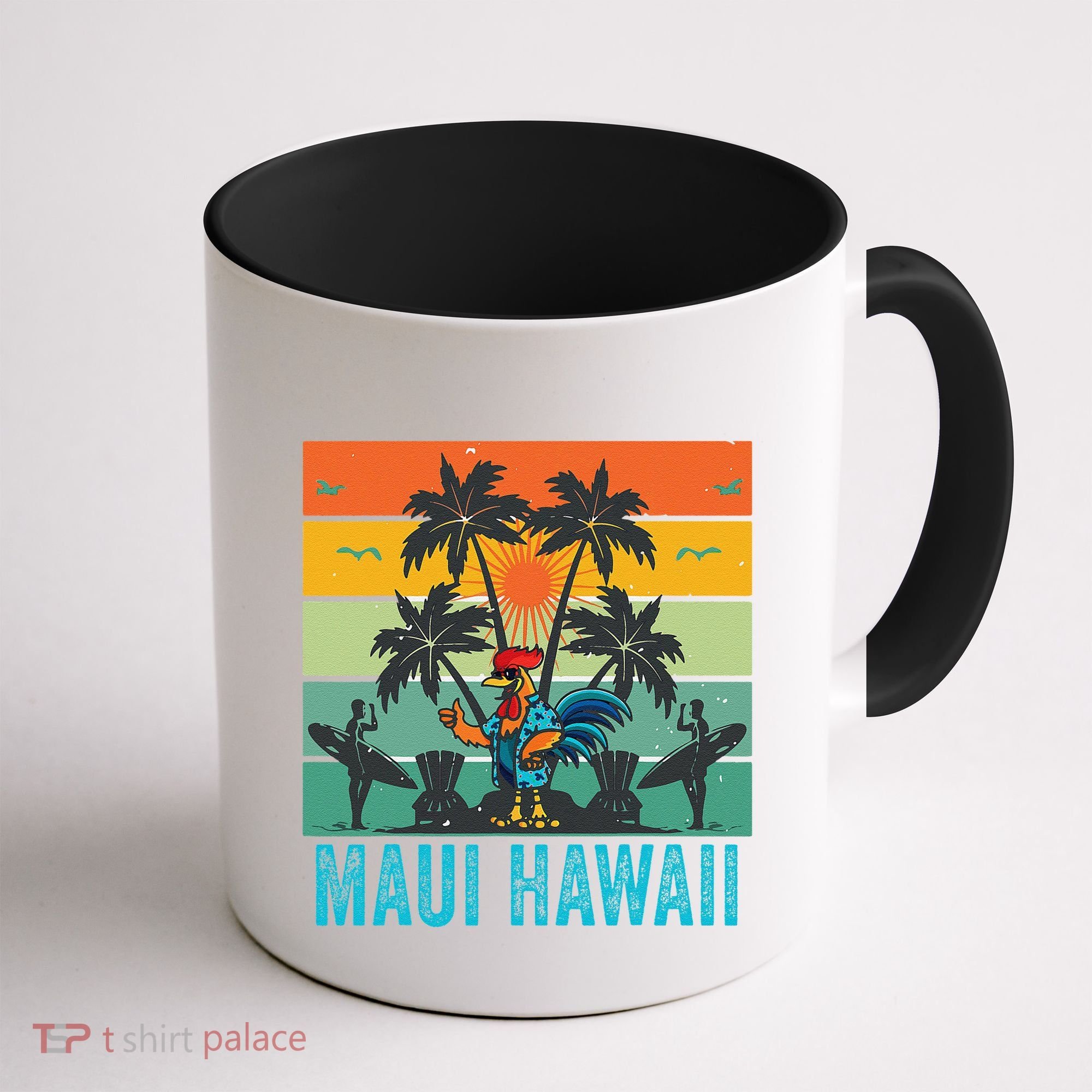 Maui Hawaii Beach Coconut Rooster Coffee Mug