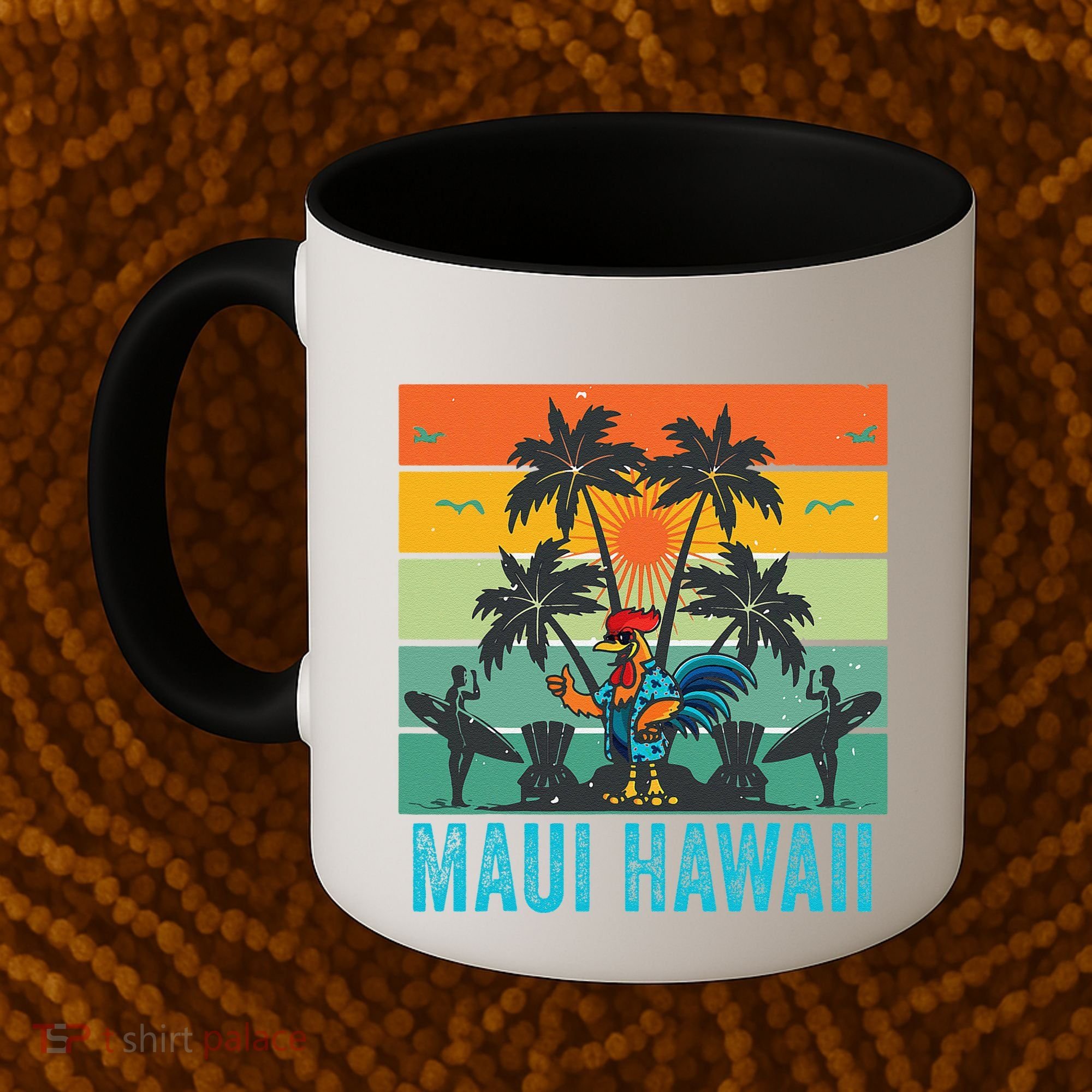 Maui Hawaii Beach Coconut Rooster Coffee Mug