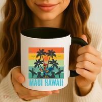 Maui Hawaii Beach Coconut Rooster Coffee Mug thumb 3