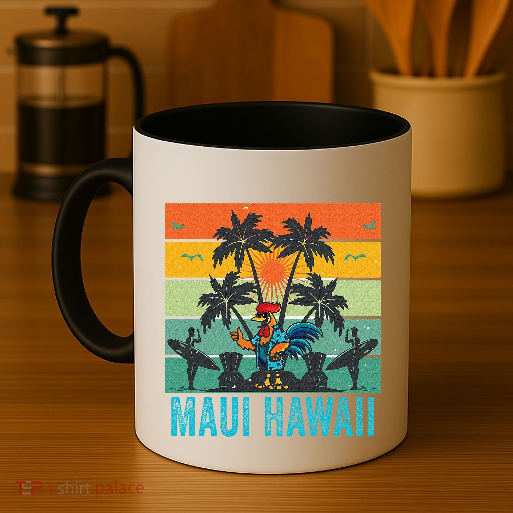 Maui Hawaii Beach Coconut Rooster Coffee Mug