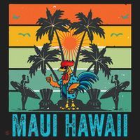 Maui Hawaii Beach Coconut Rooster Beanie thumb 2