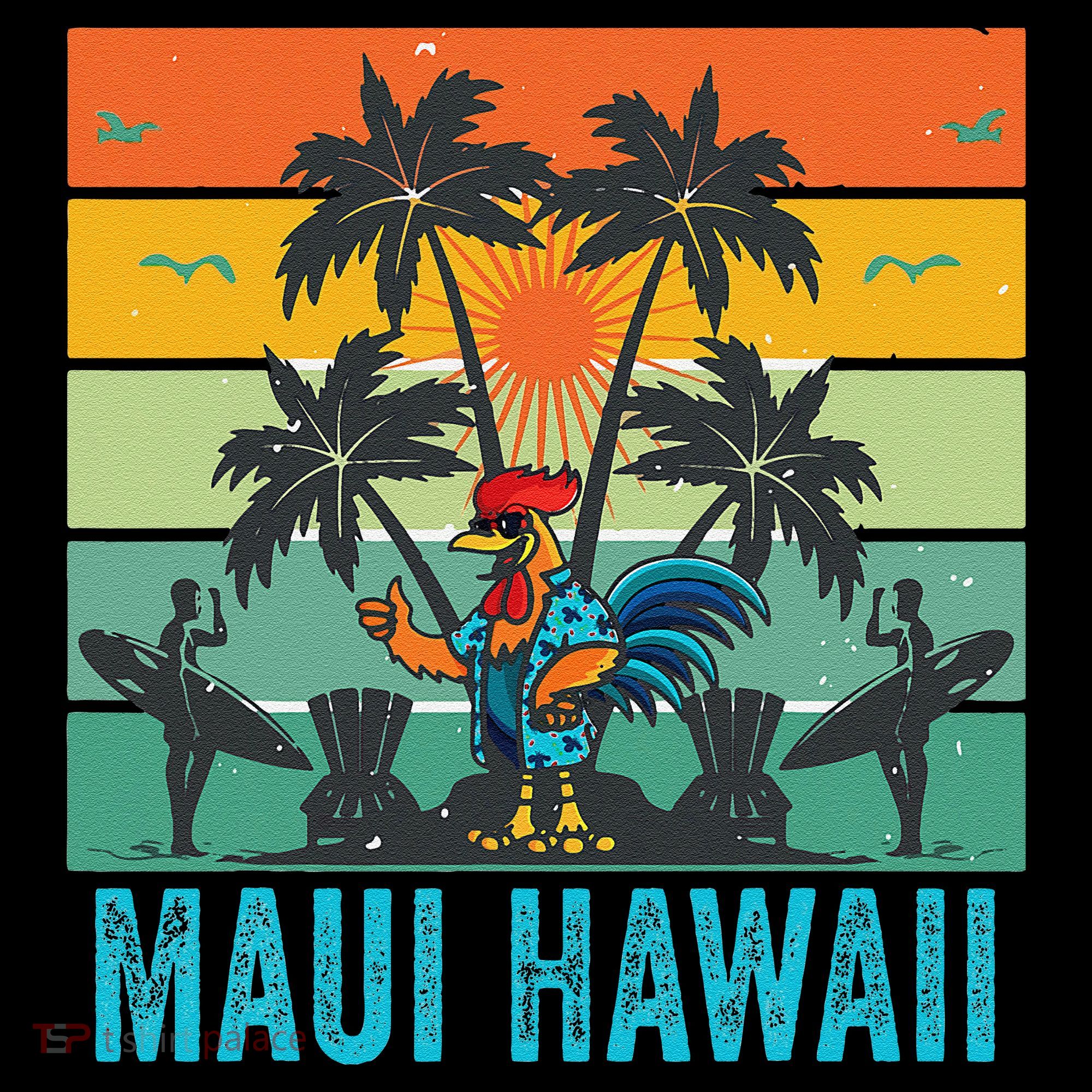 Maui Hawaii Beach Coconut Rooster Women's Hoodie