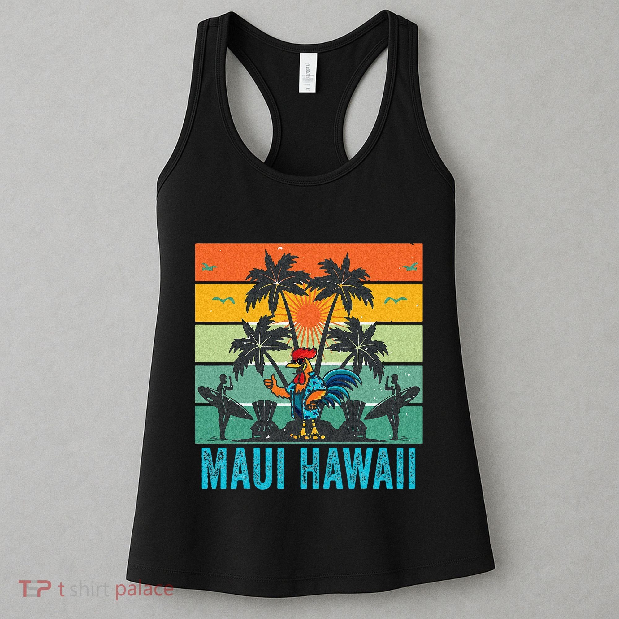 Maui Hawaii Beach Coconut Rooster Women's Tank Top