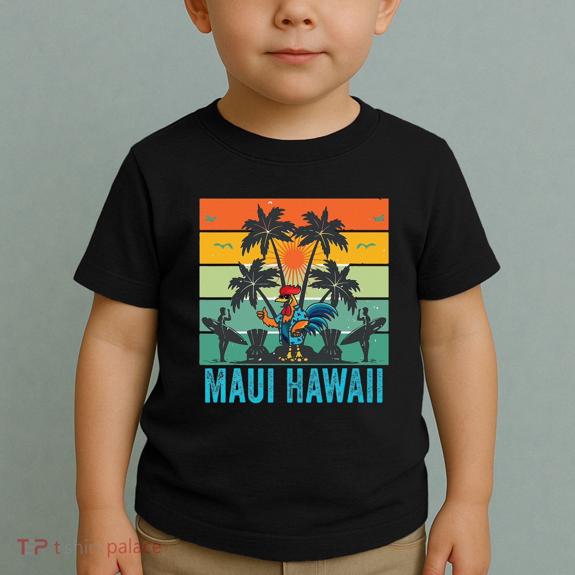 Maui Hawaii Beach Coconut Rooster Toddler T-Shirt